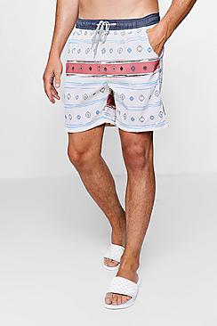 Boohoo Geo Print Swim Short