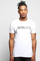 Boohoo Metallica License T-shirt White