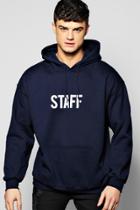 Boohoo Oversized Staff Hoodie Navy