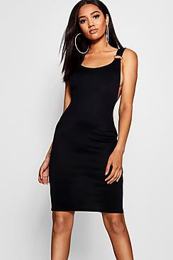Boohoo Petite D-ring Split Midi Dress