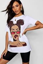Boohoo Face Print T-shirt