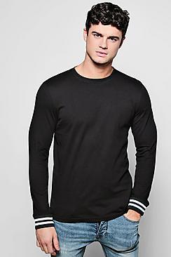 Boohoo Long Sleeve T-shirt With Sports Cuff