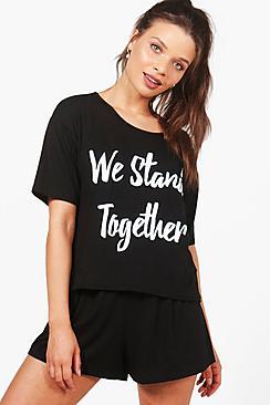 Boohoo Mcr Charity We Stand Together Pj Short Set