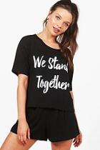 Boohoo Mcr Charity We Stand Together Pj Short Set