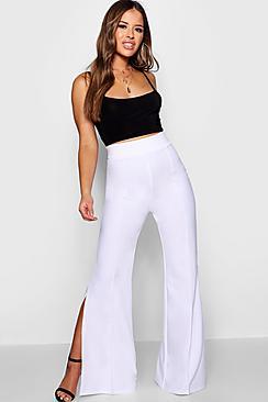 Boohoo Petite Split Side Flare Trouser