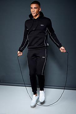 Boohoo Active Over The Head Hooded Fleece Tracksuit