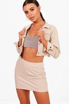 Boohoo Petite Cropped Jacket & Skirt Co-ord