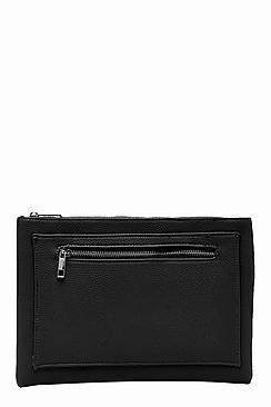 Boohoo Paula Pocket Detail Zip Top Clutch