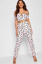 Boohoo Spot V Bar Top And  Trouser Co-ord