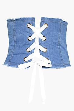 Boohoo Lena Denim Corset Belt