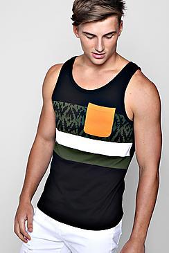 Boohoo Printed Colour Block Vest