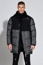 Boohoo Premium Wool Mix Herringbone Parka Jacket