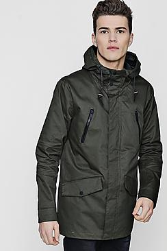 Boohoo Coated Cotton Lightweight Parka