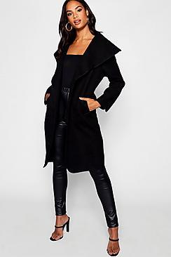 Boohoo Tall Short Shawl Collar Coat