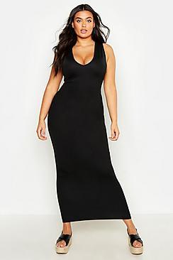Boohoo Plus V Front Maxi Dress