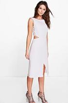 Boohoo Boutique Asia Lace Side Cutwork Fitted Dress