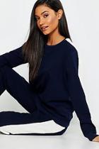 Boohoo Fleece Side Stripe Lounge Set