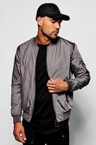 Boohoo Smart Multi Zip Bomber Jacket