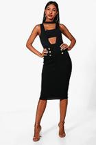 Boohoo Olivia High Waist Button Front Midi Skirt