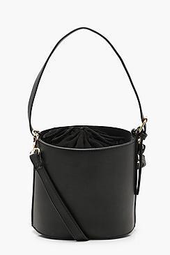 Boohoo Drawstring Cylinder Bucket Bag