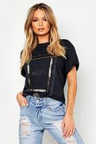 Boohoo Foil Print Chain Deluxe Slogan T-shirt