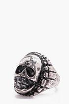 Boohoo Skull Engraved Ring
