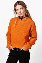 Boohoo Open Knit Turtle Neck Sweater