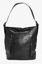 Boohoo Leah Stud And Eyelet Detail Day Bag Black