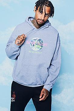 Boohoo Oversized Heaven Can Wait Print Hoodie