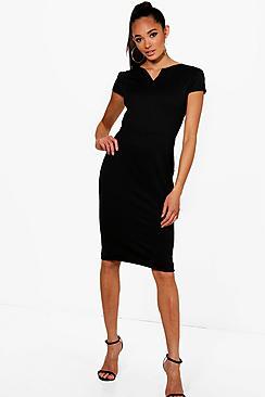 Boohoo Lara V Neck Midi Dress