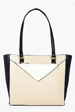 Boohoo Ava Colourblock Purse Attachment Day Bag