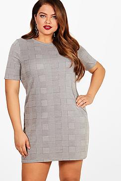 Boohoo Plus Keira Check Shift Dress
