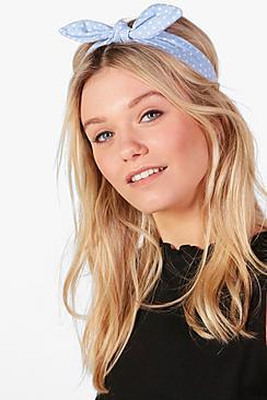 Boohoo Katie Polka Dot Bow Tie Headband