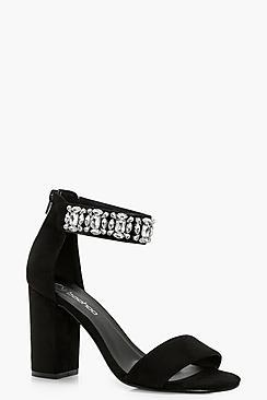 Boohoo Jessica Embellished Ankle Band 2 Part Heels