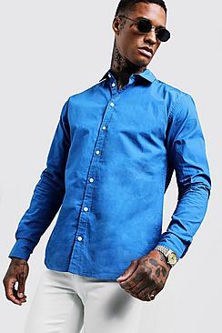 Boohoo Cotton Poplin Shirt In Long Sleeve