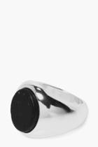 Boohoo Stone Insert Signet Ring Silver