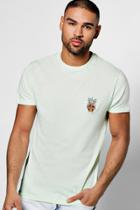 Boohoo Pineapple Embroidered T Shirt Mint