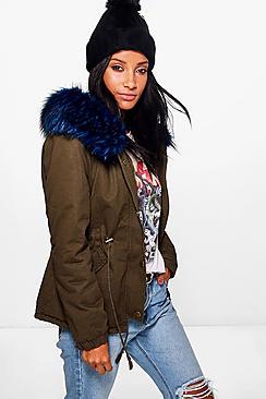 Boohoo Anna Faux Fur Parka