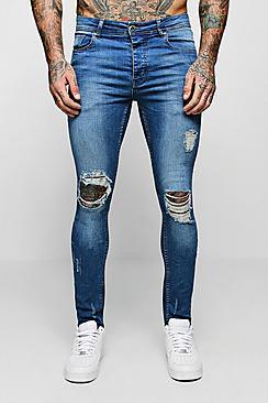 Boohoo Super Skinny Fit Jeans With Distressing