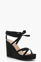 Boohoo Wrap Strap Cross Front Wedges