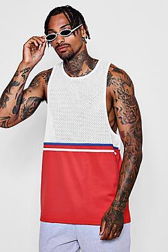 Boohoo Mesh Panel Basketball Vest
