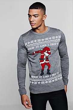 Boohoo Walk It Like I Talk It Christmas Jumper
