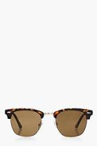 Boohoo Classic Square Top Tortoiseshell Sunglasses