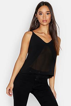 Boohoo Split Front Chiffon Cami