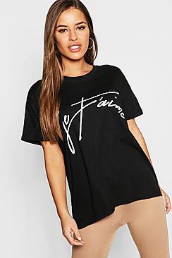 Boohoo Petite Je Taiime Slogan T-shirt