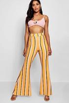 Boohoo Abbie High Waist Stripe Wide Leg Trouser