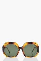 Boohoo Vintage Look Square Tortoiseshell Sunglasses