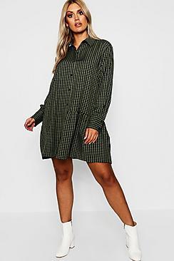 Boohoo Plus Check Shirt Dress