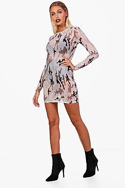 Boohoo Mesh Cami Bodycon Dress