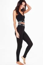 Maddison Boohoo Branded Jersey Leggings Black